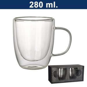 Set de 2 vasos de vidrio doble pared
