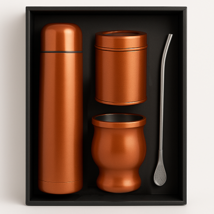 Set de Mate color Cobre con Bolso